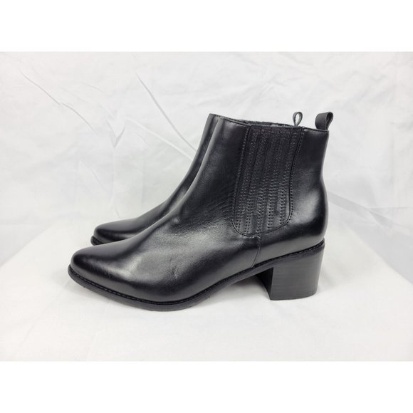 Blondo Elvina Waterproof Leather Zip Ankle Boots Womens Size 9 M Black B5768-017 - Picture 6 of 11